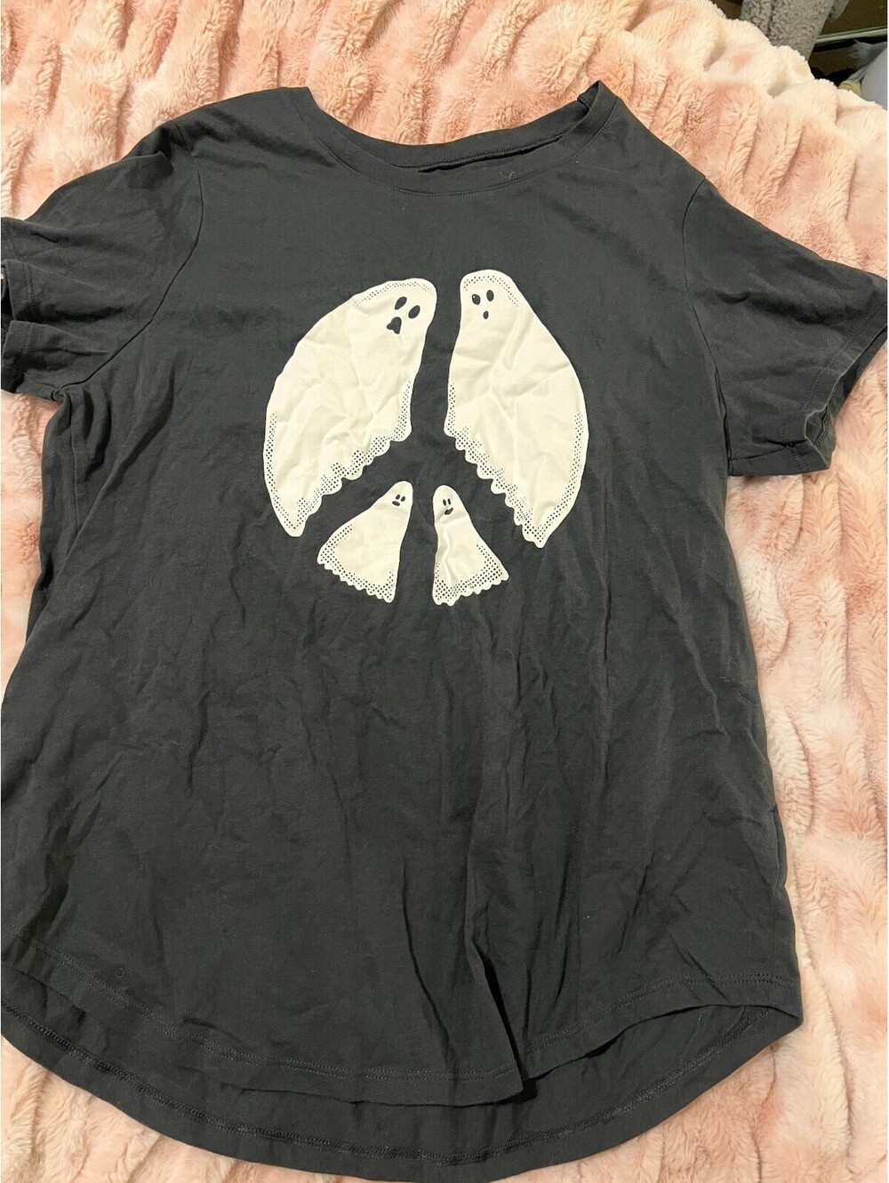 Old Navy Halloween Ghost Graphic T-Shirt Child Large Black